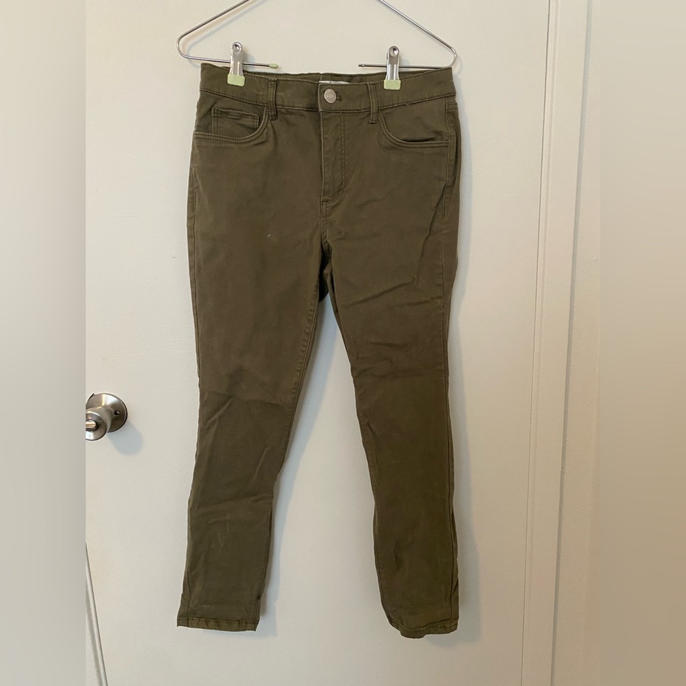 LOFT olive green skinny pants 4P